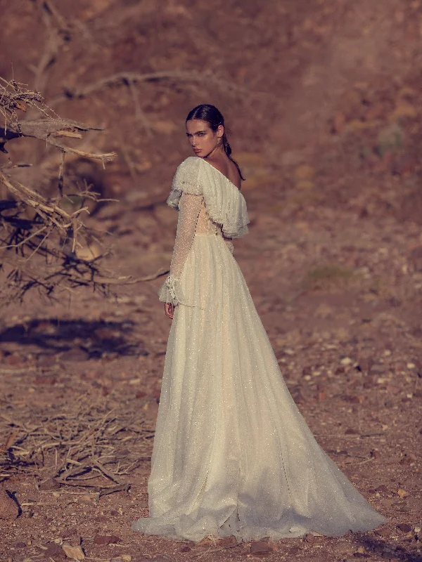 Ball Gown Wedding Dress With Asymmetrical Neckline
