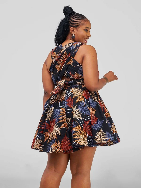 Merli Africa Summer Infinity Dress - Black Floral Merli Africa Summer Infinity Dress - Black Floral