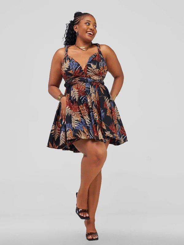 Merli Africa Summer Infinity Dress - Black Floral Merli Africa Summer Infinity Dress - Black Floral