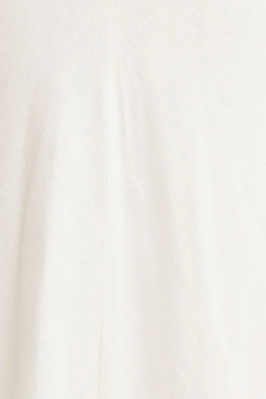 White Twist Front Dress Sleeveless Midi